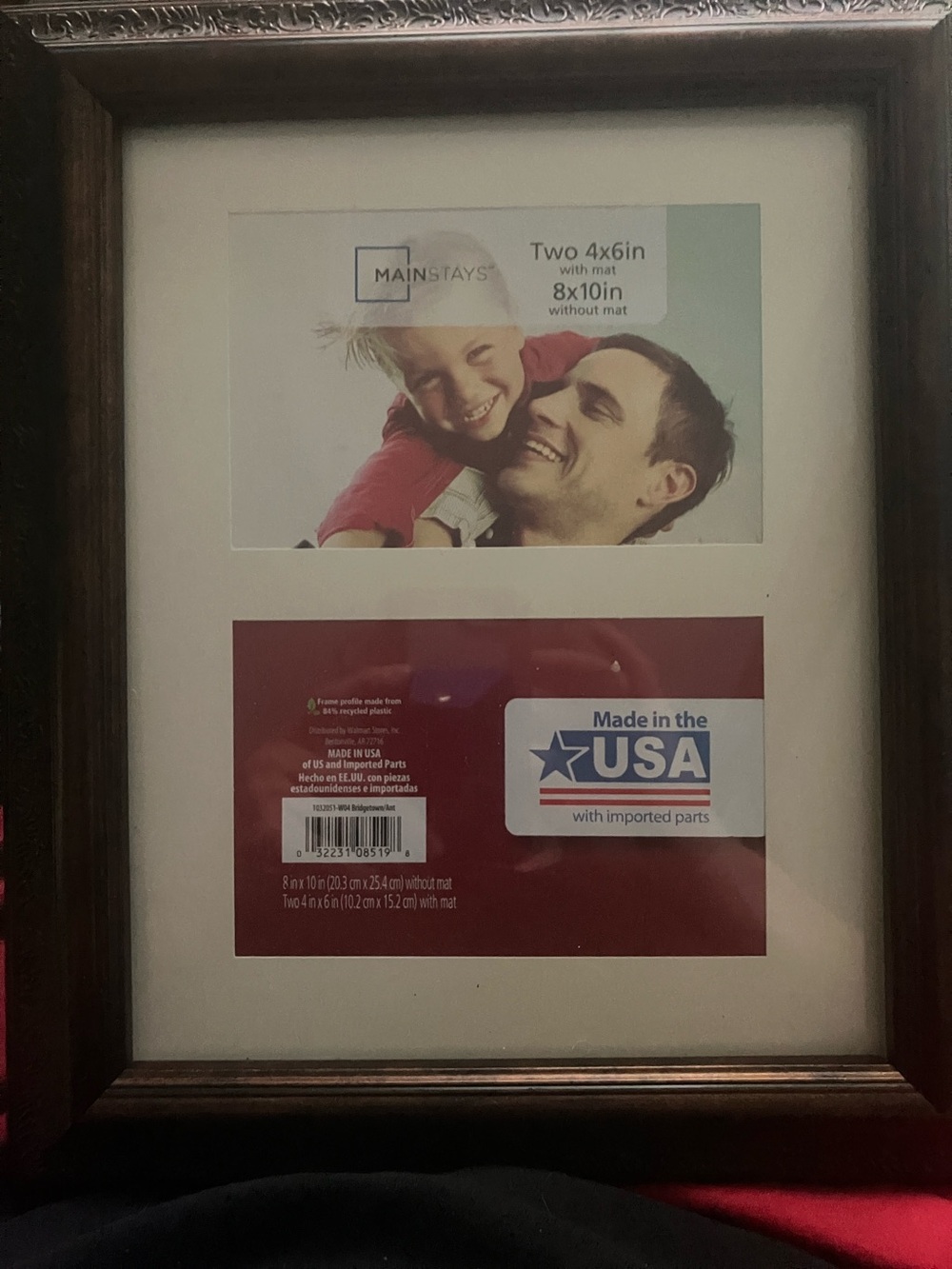 Mainstays Brown Picture Frame with White Mat 8x10 and 5x7